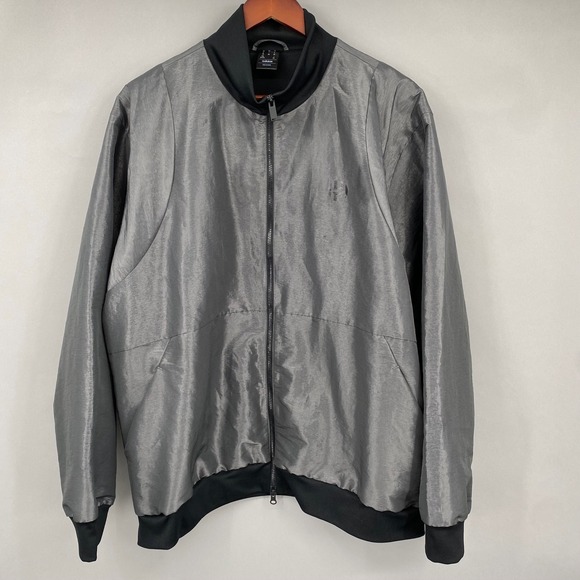adidas Other - Adidas Jacket‎ Men's 2XL Gray Bomber Track Harden Traveler Basketball IB9432